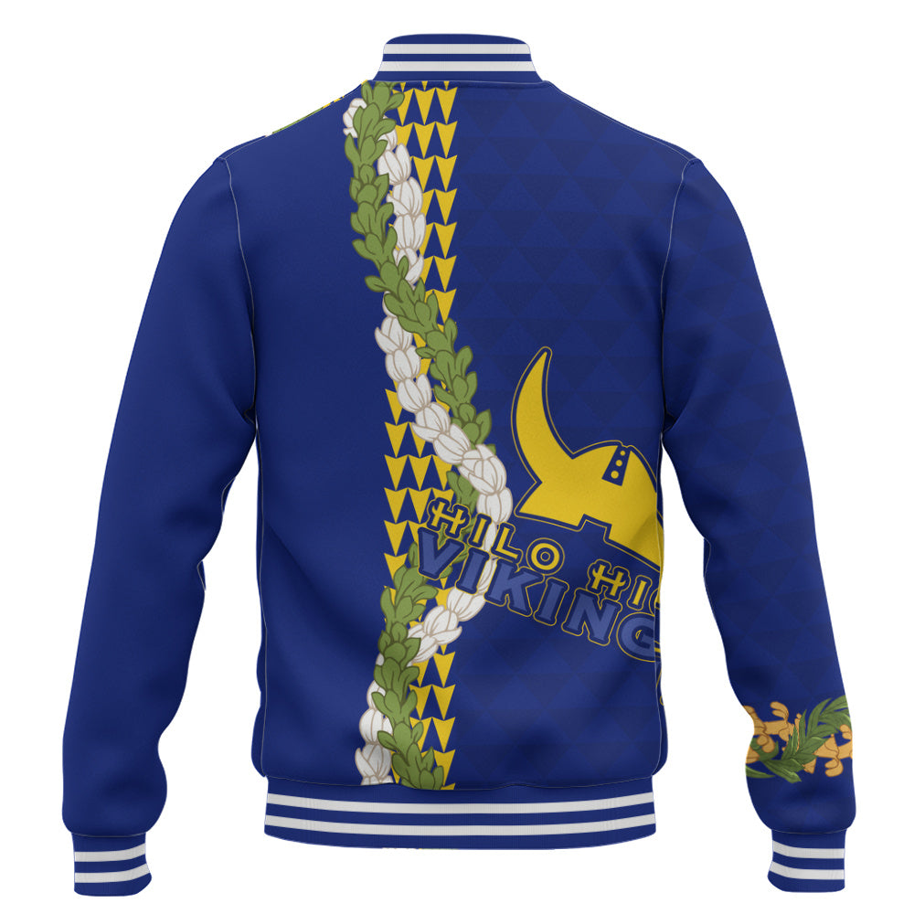 Hilo High School Baseball Jacket Puakenikeni Maile Flower Lei