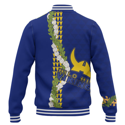 Hilo High School Baseball Jacket Puakenikeni Maile Flower Lei