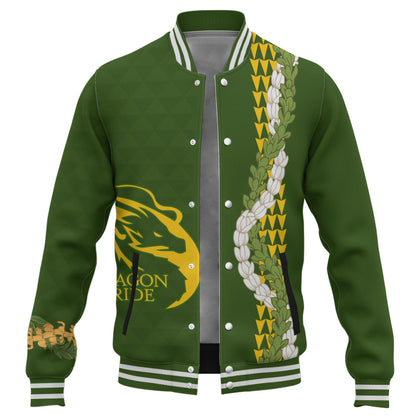 Honokaʻa High & Intermediate School Baseball Jacket Puakenikeni Maile Flower Lei