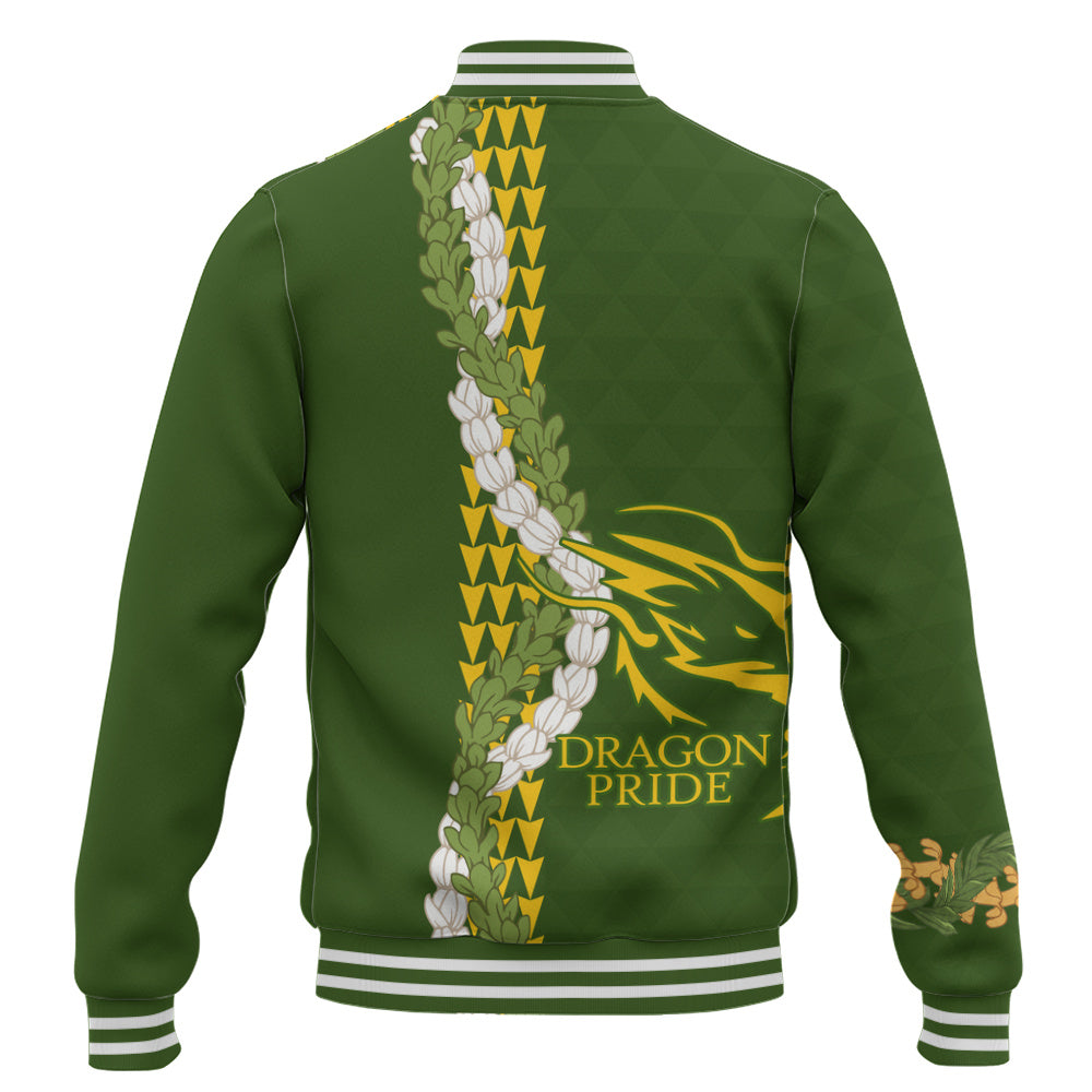 Honokaʻa High & Intermediate School Baseball Jacket Puakenikeni Maile Flower Lei