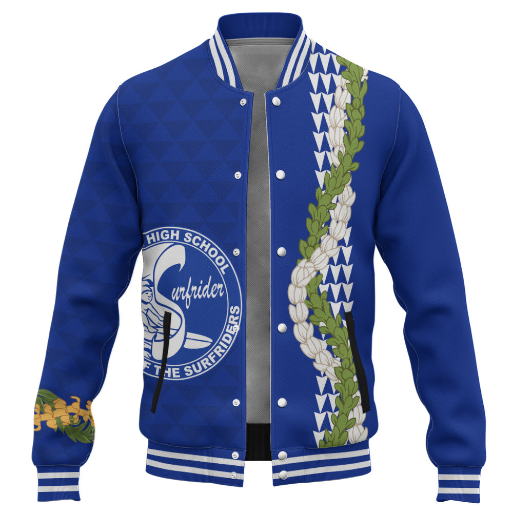 Kailua High School Baseball Jacket Puakenikeni Maile Flower Lei