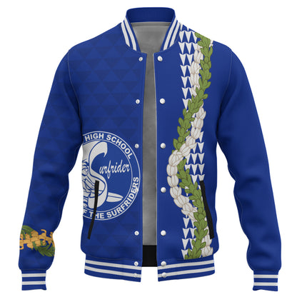 Kailua High School Baseball Jacket Puakenikeni Maile Flower Lei