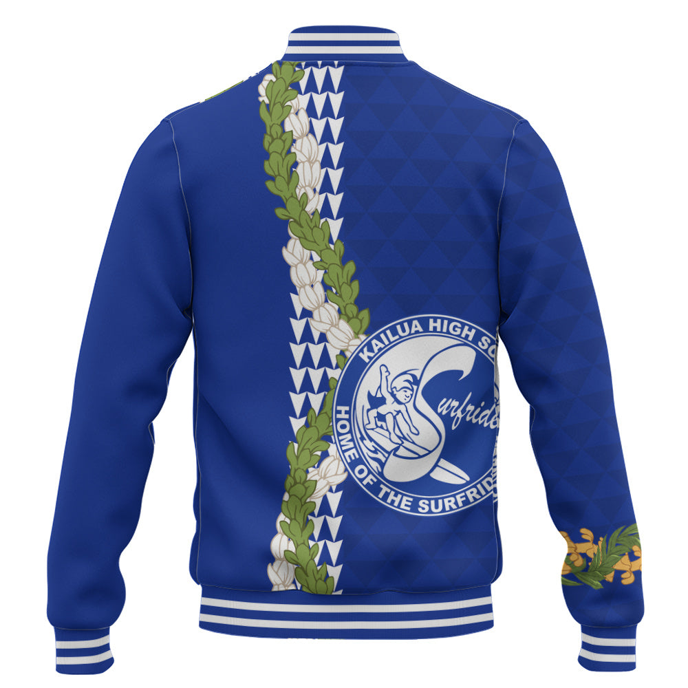 Kailua High School Baseball Jacket Puakenikeni Maile Flower Lei