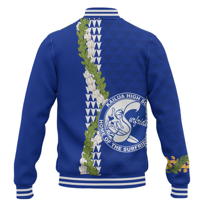 Kailua High School Baseball Jacket Puakenikeni Maile Flower Lei