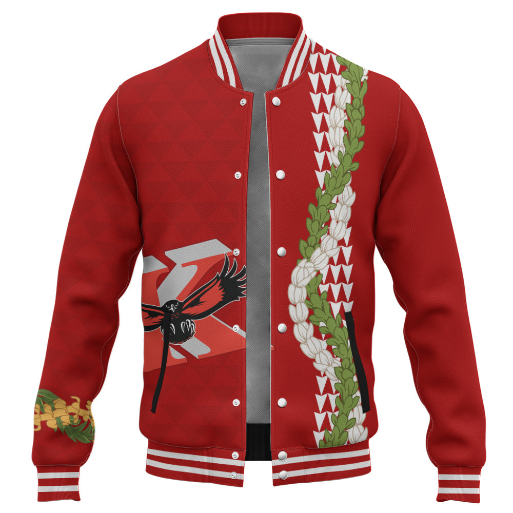 Kauai High School Baseball Jacket Puakenikeni Maile Flower Lei