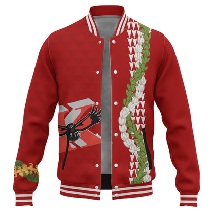 Kauai High School Baseball Jacket Puakenikeni Maile Flower Lei
