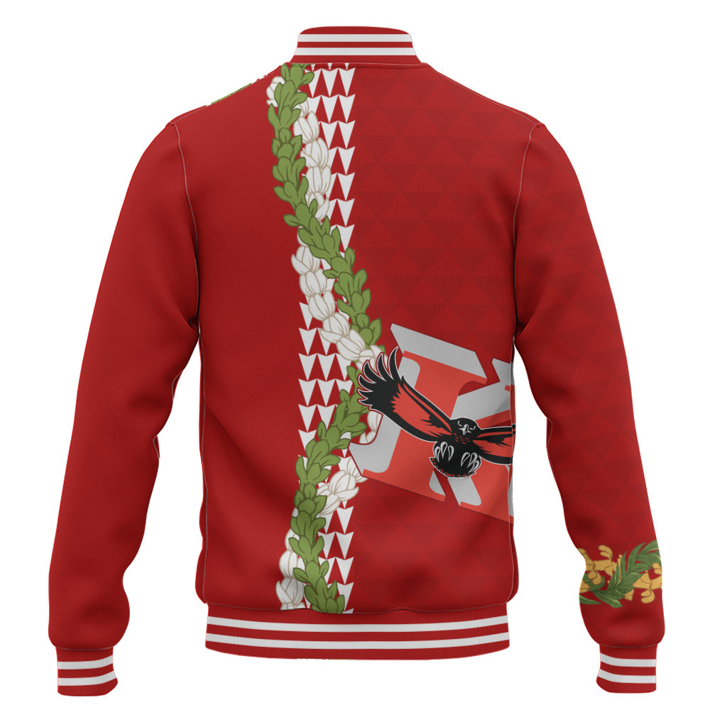 Kauai High School Baseball Jacket Puakenikeni Maile Flower Lei