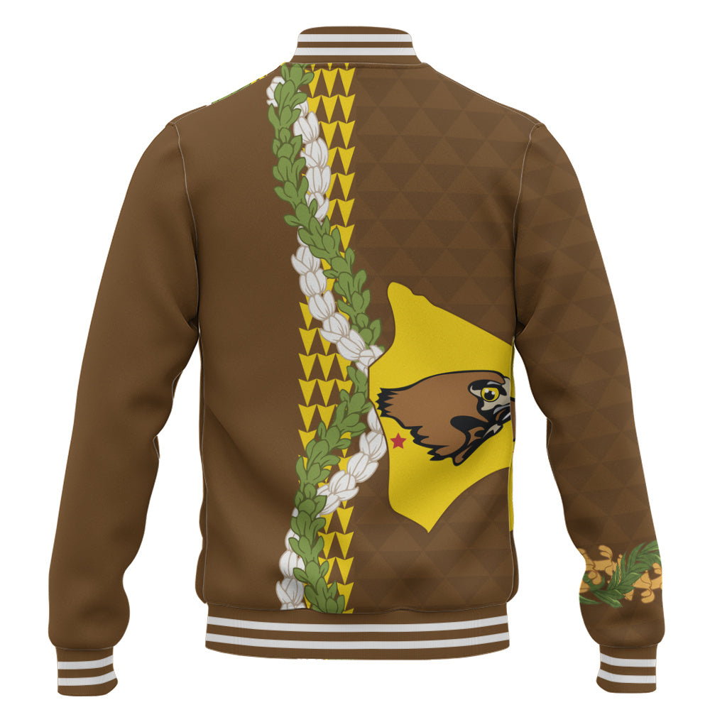 ke kula o ehunuikaimalino Baseball Jacket Puakenikeni Maile Flower Lei