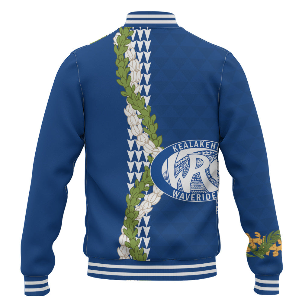 Kealakehe High School Baseball Jacket Puakenikeni Maile Flower Lei