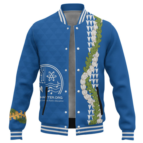 Kihei Charter School Baseball Jacket Puakenikeni Maile Flower Lei