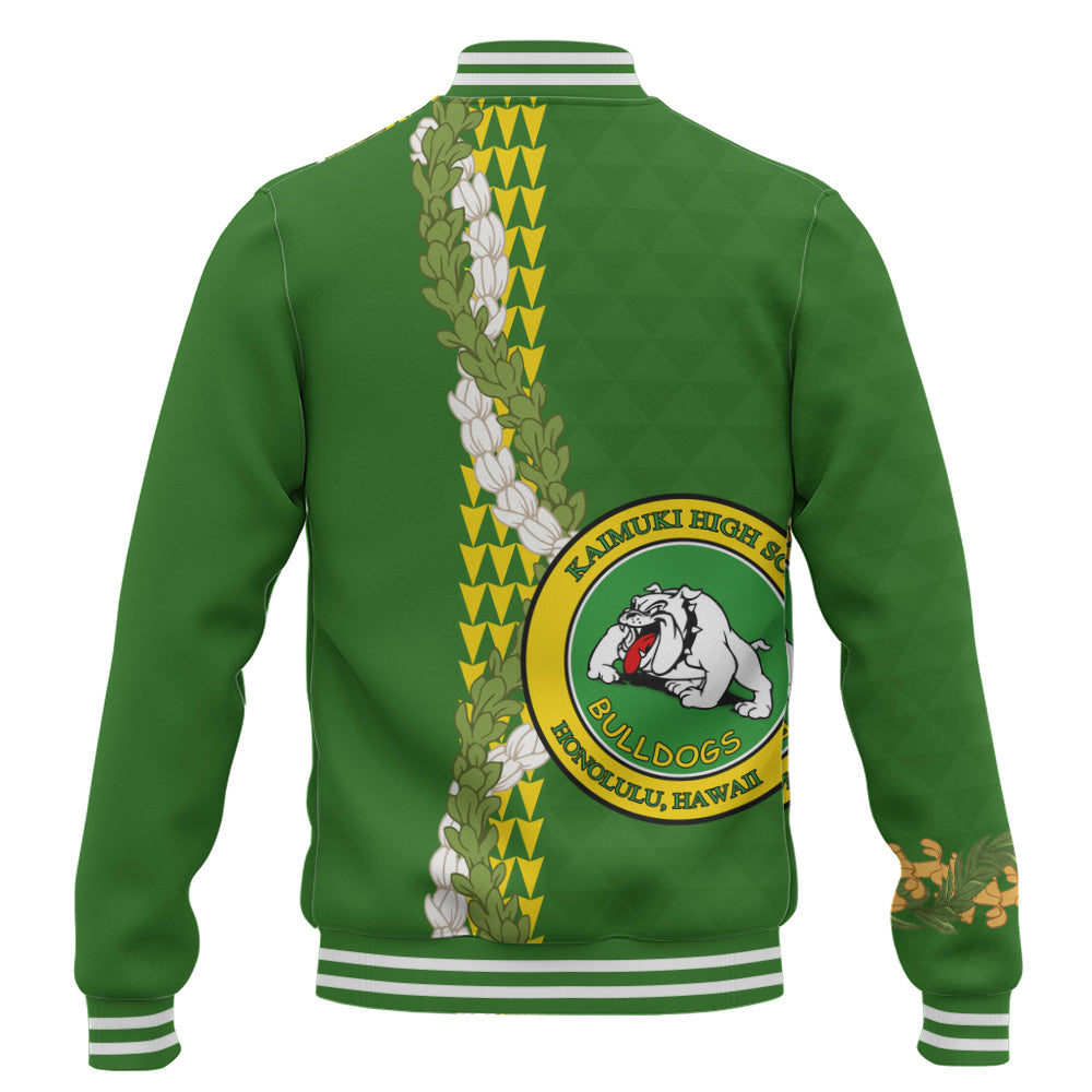 Kaimuki High School Baseball Jacket Puakenikeni Maile Flower Lei