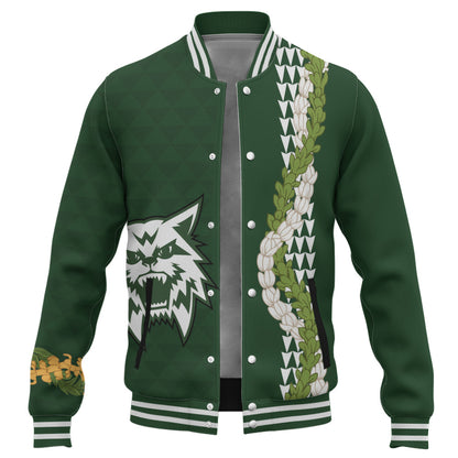 Konawaena High School Baseball Jacket Puakenikeni Maile Flower Lei
