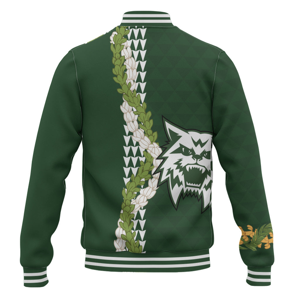 Konawaena High School Baseball Jacket Puakenikeni Maile Flower Lei
