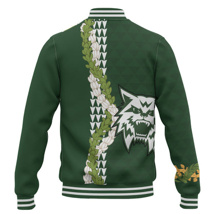 Konawaena High School Baseball Jacket Puakenikeni Maile Flower Lei