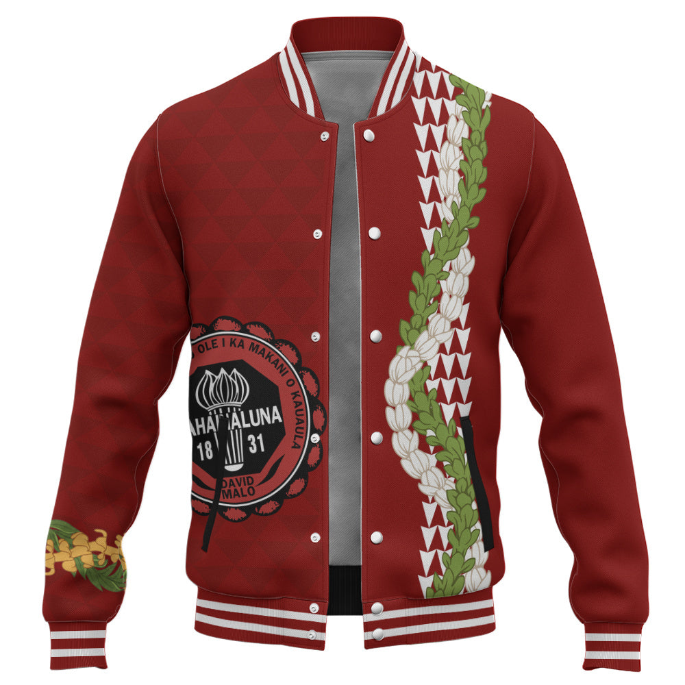 Lahainaluna High School Baseball Jacket Puakenikeni Maile Flower Lei