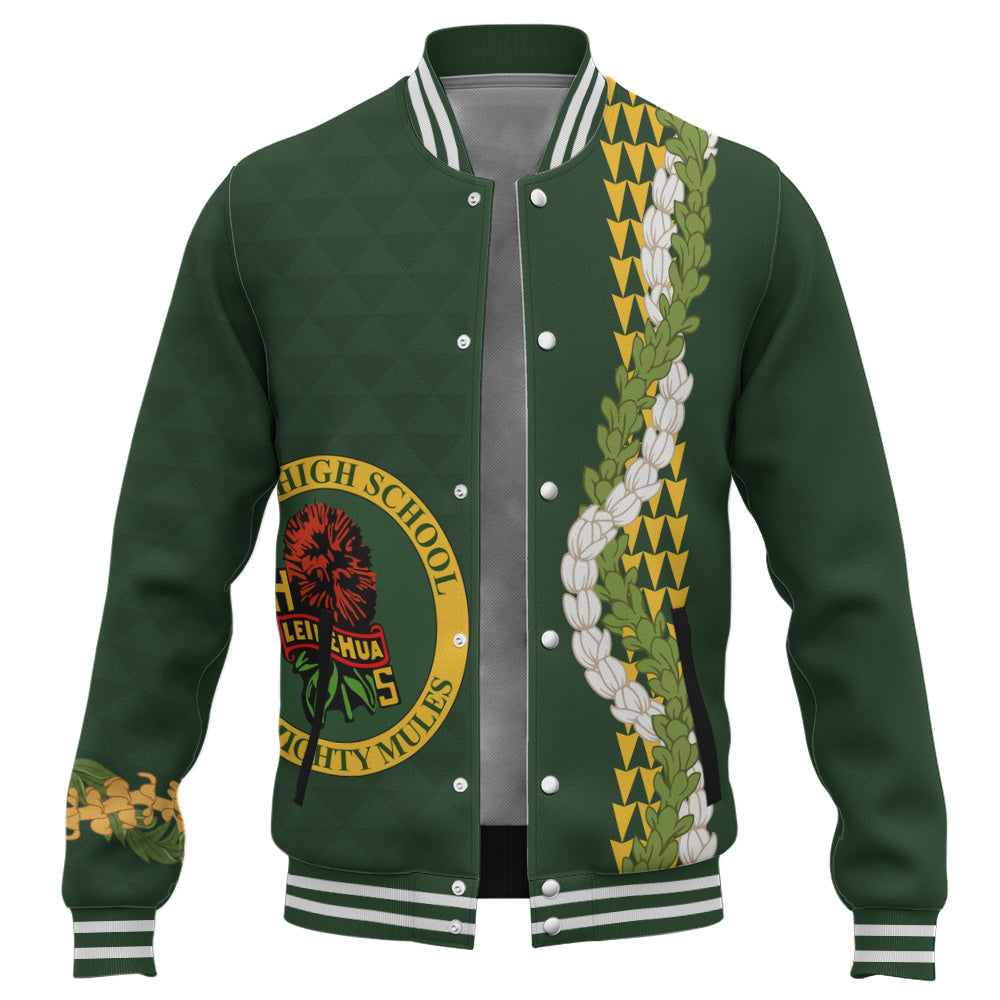 Leilehua High School Baseball Jacket Puakenikeni Maile Flower Lei