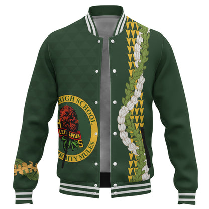 Leilehua High School Baseball Jacket Puakenikeni Maile Flower Lei