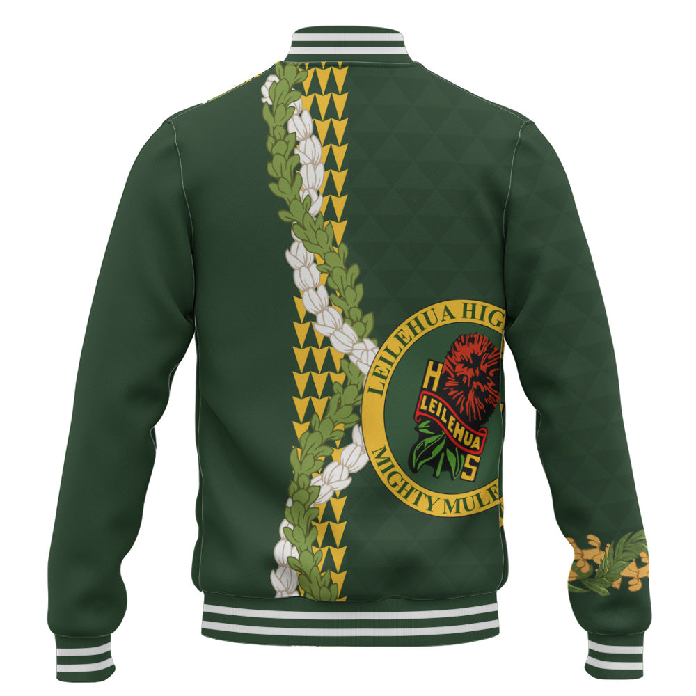 Leilehua High School Baseball Jacket Puakenikeni Maile Flower Lei
