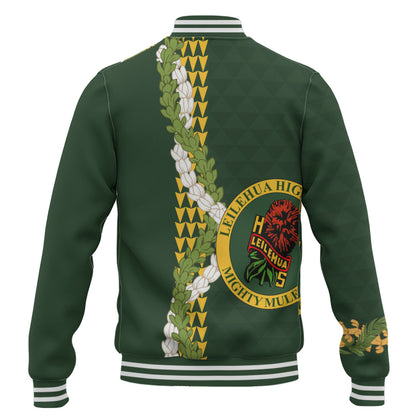 Leilehua High School Baseball Jacket Puakenikeni Maile Flower Lei