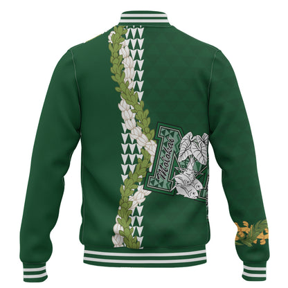Molokaʻi High School Baseball Jacket Puakenikeni Maile Flower Lei