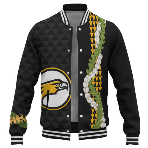 Nanakuli High and Intermediate School Baseball Jacket Puakenikeni Maile Flower Lei