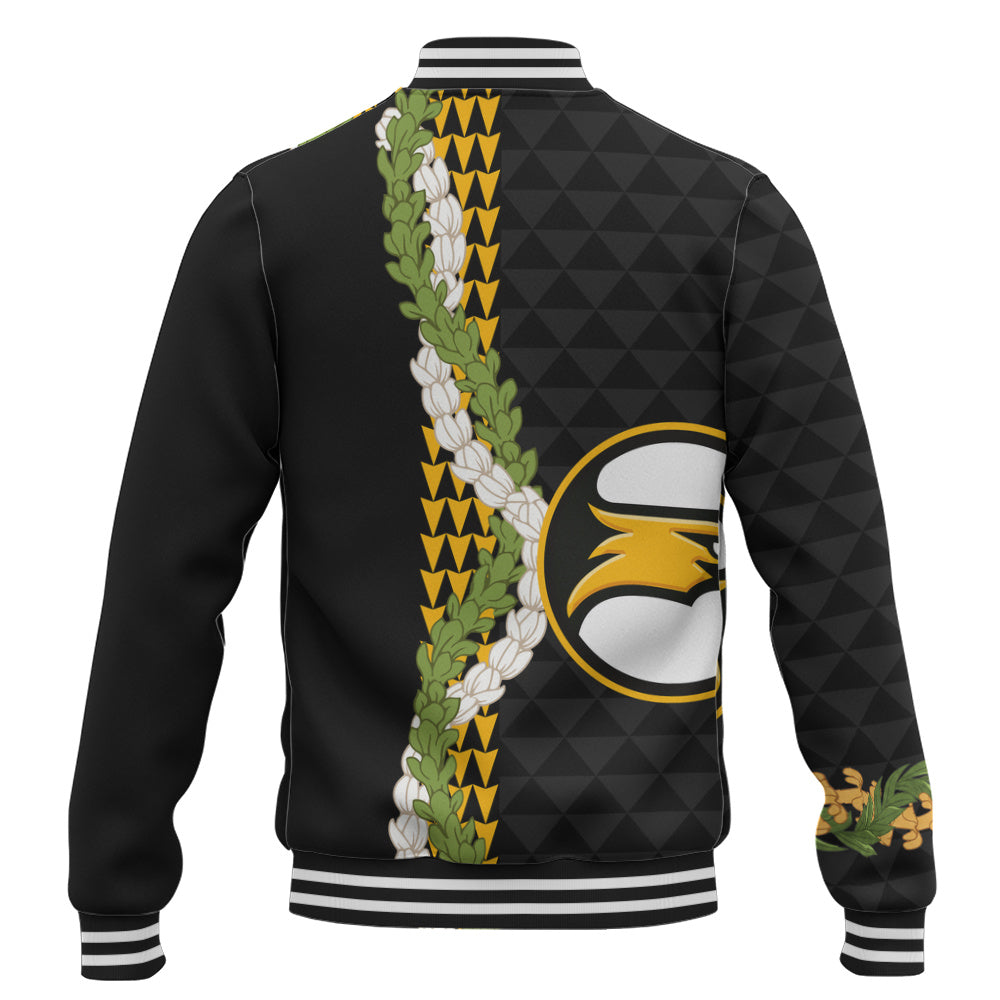 Nanakuli High and Intermediate School Baseball Jacket Puakenikeni Maile Flower Lei