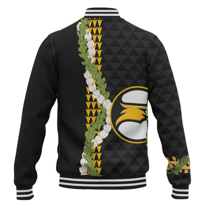 Nanakuli High and Intermediate School Baseball Jacket Puakenikeni Maile Flower Lei