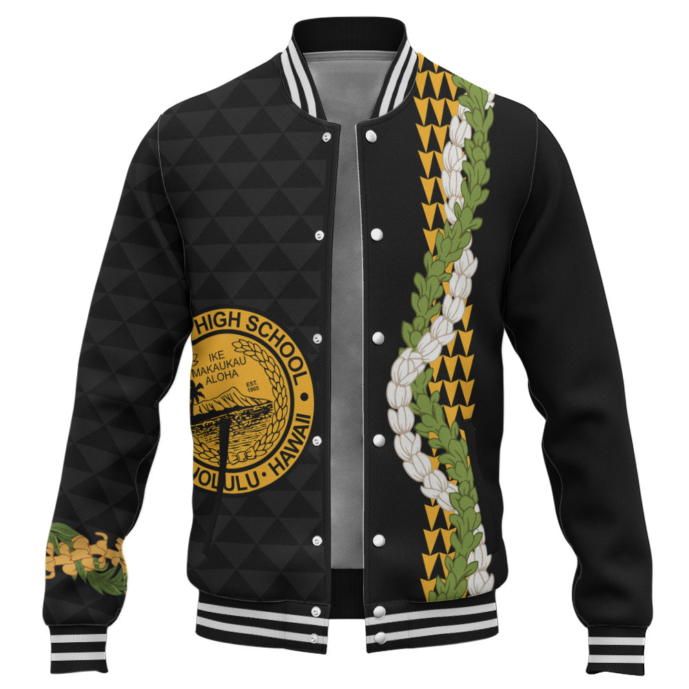President William McKinley High School Baseball Jacket Puakenikeni Maile Flower Lei