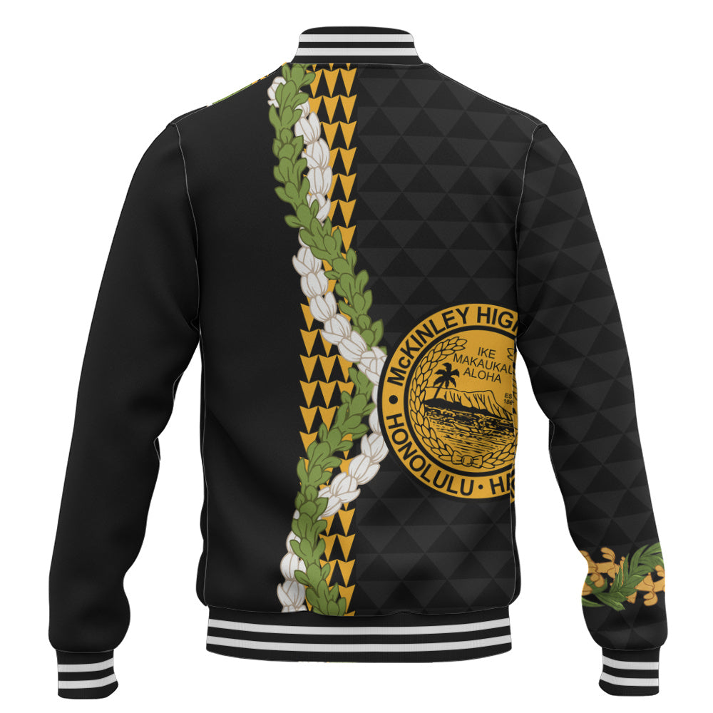 President William McKinley High School Baseball Jacket Puakenikeni Maile Flower Lei