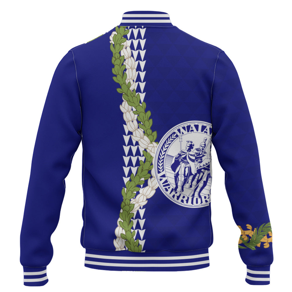 Waiakea High School Baseball Jacket Puakenikeni Maile Flower Lei