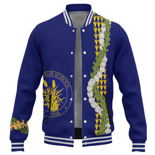 Waipahu High School Baseball Jacket Puakenikeni Maile Flower Lei