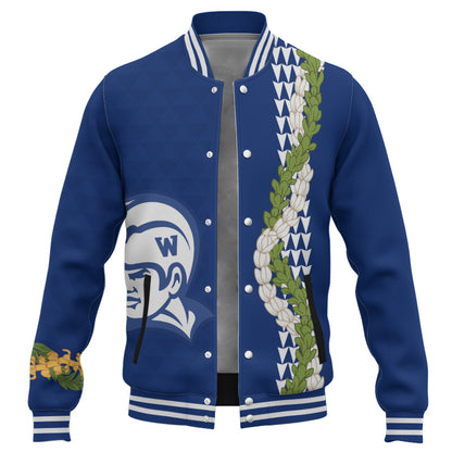 Waimea High School Baseball Jacket Puakenikeni Maile Flower Lei