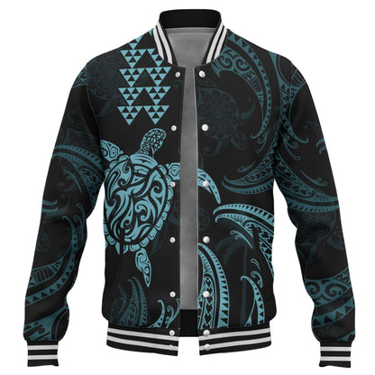 Hawaii Baseball Jacket Polynesian Turtle Tribal Ocean Spirit