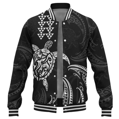 Hawaii Baseball Jacket Polynesian Turtle Tribal Ocean Spirit