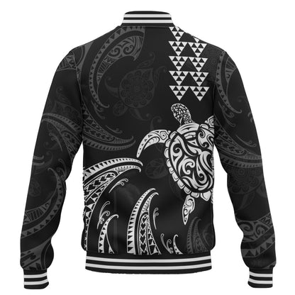 Hawaii Baseball Jacket Polynesian Turtle Tribal Ocean Spirit