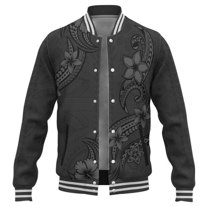 Hawaii Baseball Jacket Plumeria Tribal Wave