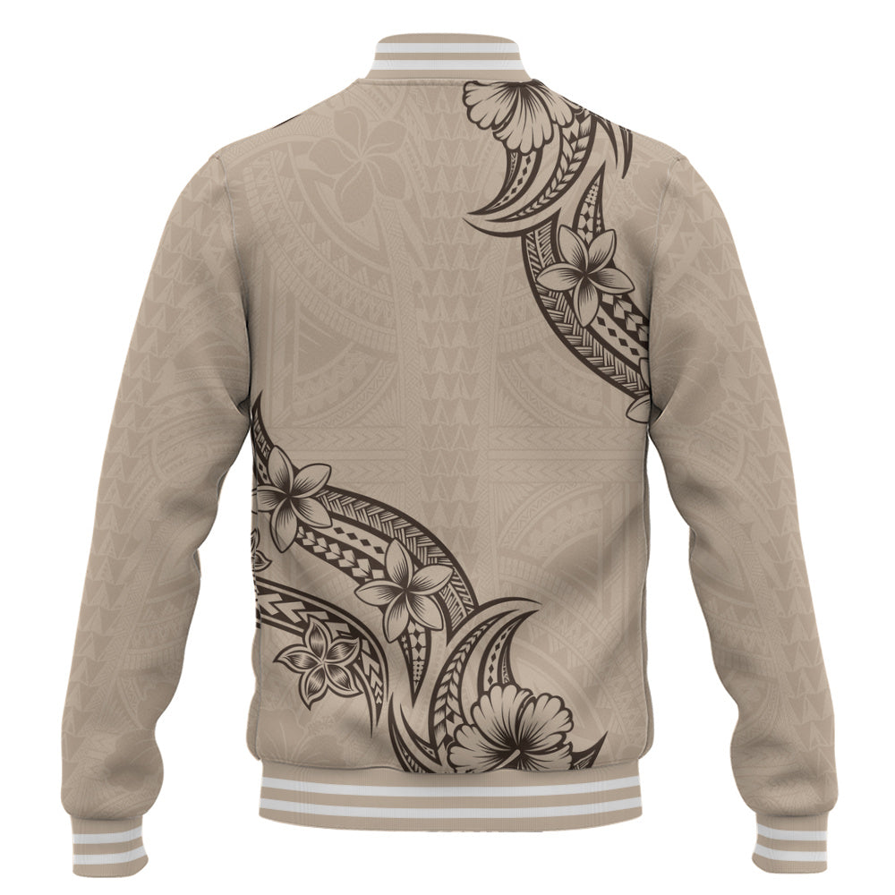 Hawaii Baseball Jacket Plumeria Tribal Wave