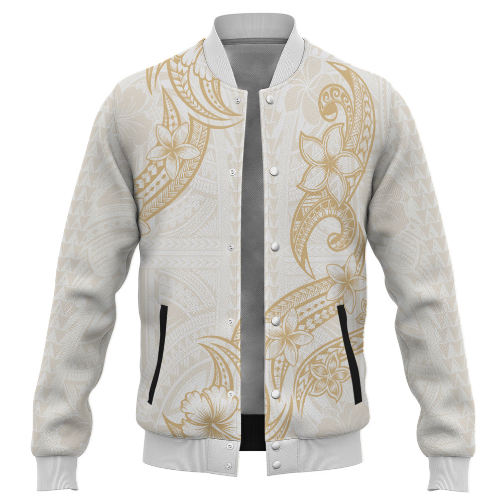 Hawaii Baseball Jacket Plumeria Tribal Wave