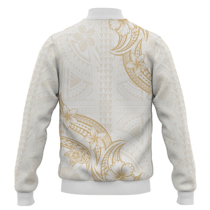 Hawaii Baseball Jacket Plumeria Tribal Wave