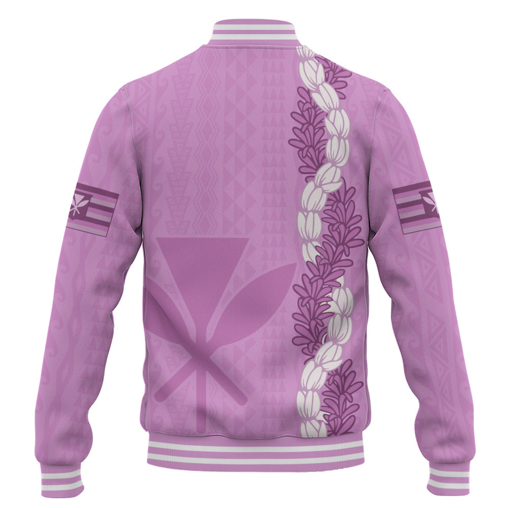 Hawaii Baseball Jacket Flower Lei Kanaka Maoli Polynesia Island Style