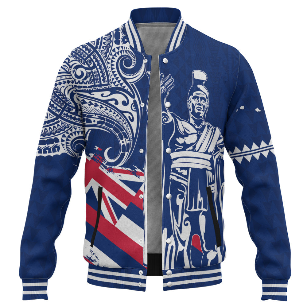 Hawaii Baseball Jacket King Kamehameha Hawaiian Flag Polynesian Pride