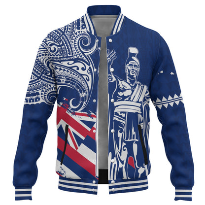 Hawaii Baseball Jacket King Kamehameha Hawaiian Flag Polynesian Pride