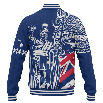 Hawaii Baseball Jacket King Kamehameha Hawaiian Flag Polynesian Pride