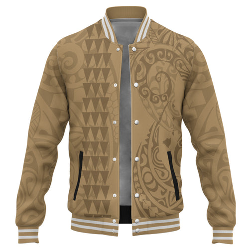Hawaii Baseball Jacket Map Kakau Style Golden