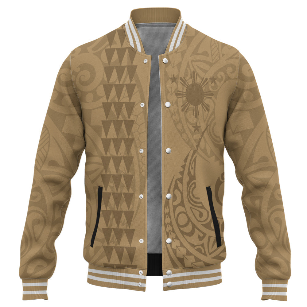 Philippines Filipinos Baseball Jacket Kakau Style Golden