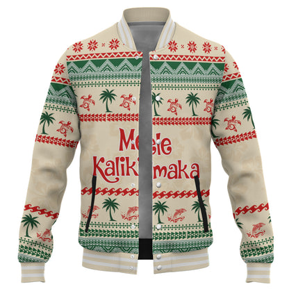 Hawaii Baseball Jacket Mele Kalikimaka King Kamehameha Santa Polynesian Tribal Heritage