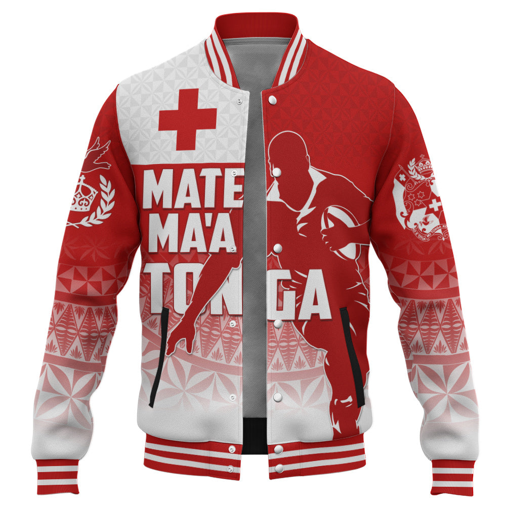 Tonga Baseball Jacket Mate Ma'a Tonga Rugby Ngatu Athletic Style
