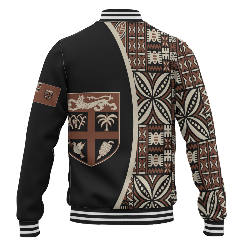 Fiji Baseball Jacket Coat Of Arms Traditional Fijian Tribal Heritage