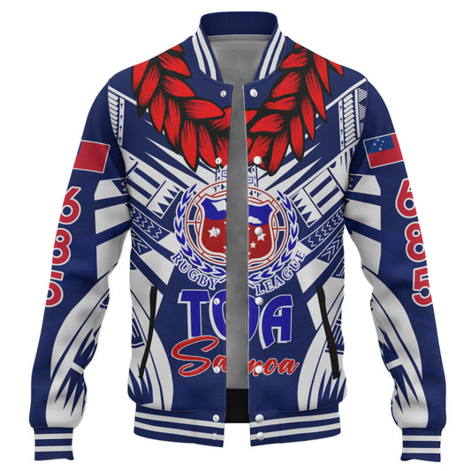 Samoa Baseball Jacket Toa Samoa Rugby Polynesian Tribal Sport Style