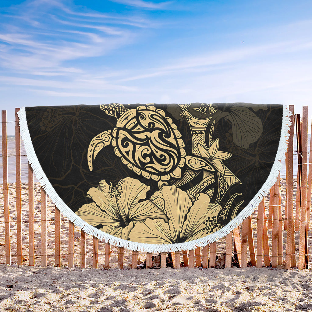 Hawaii Beach Blanket Golden Honu Hibiscus Serenity Style